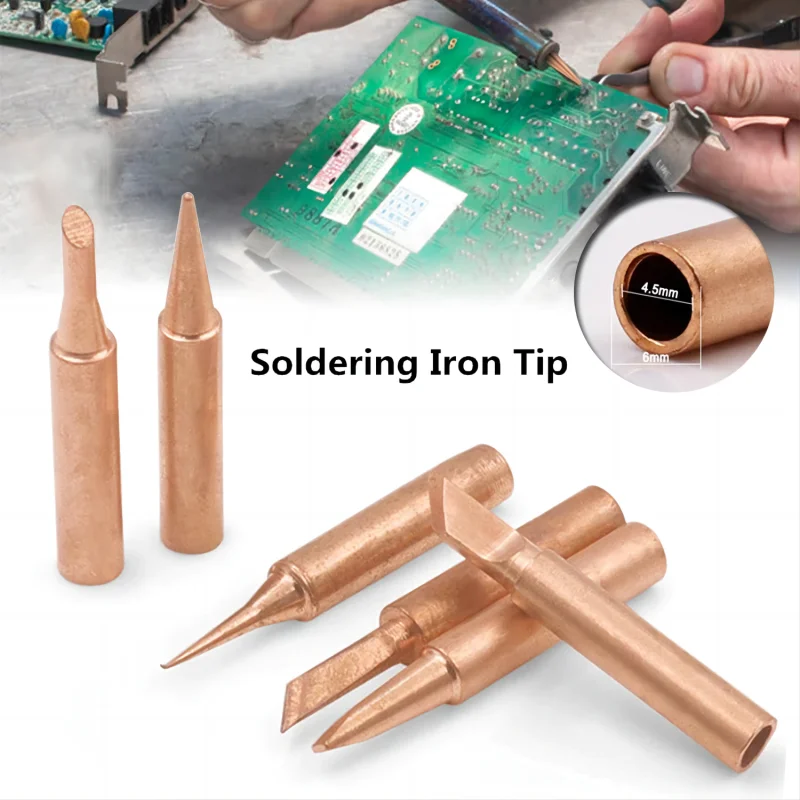 JCD 5PCS Copper Iron Tip I/B / – обзор и цена Soldering Iron Kit