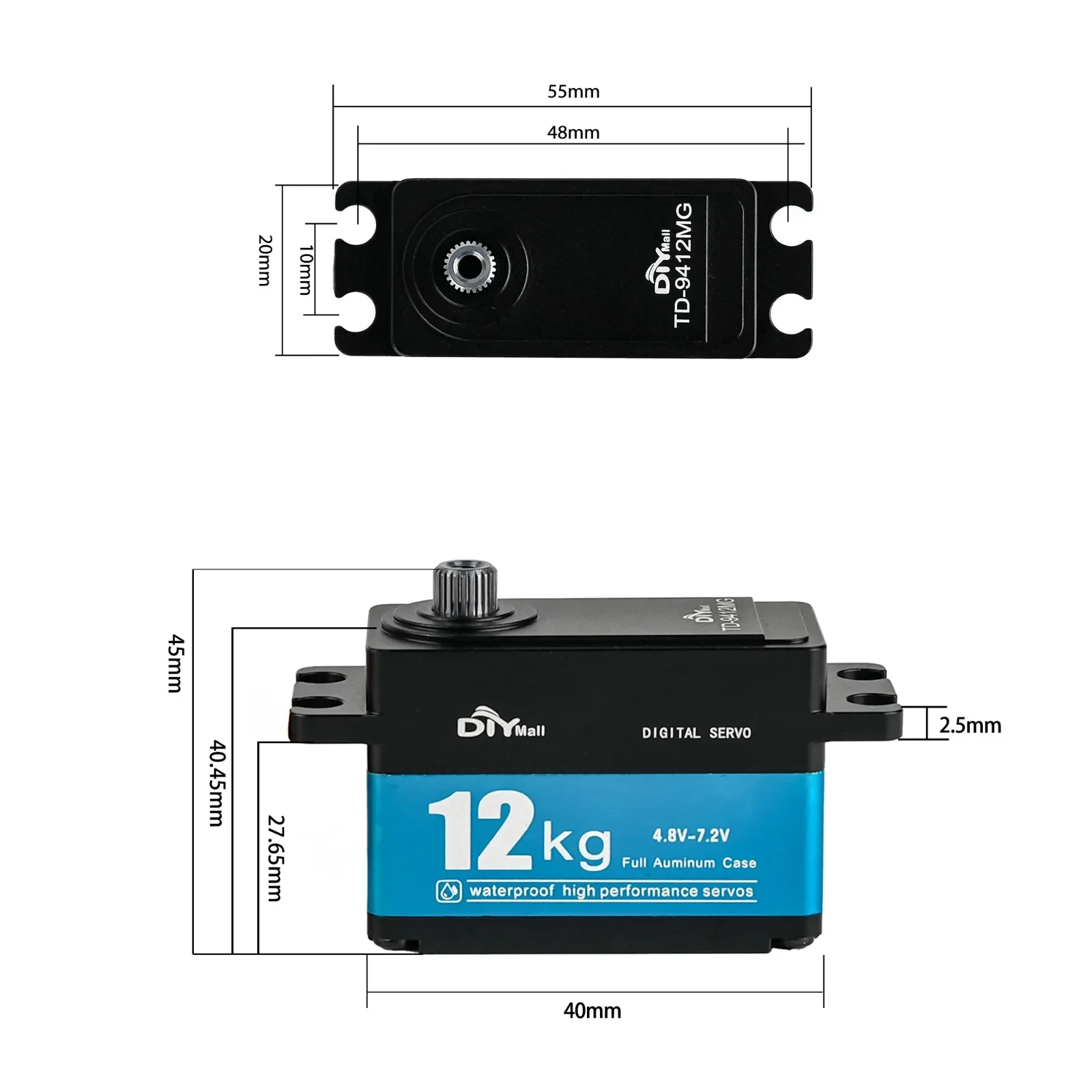 12KG TD-9412MG High Torque Ful – обзор и цена Servo Motor Sg90