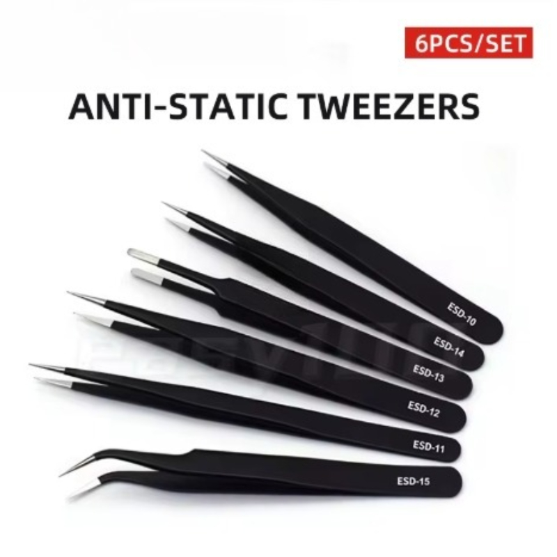 6pcs Precision Tweezers Set ES – обзор и цена Soldering Iron Kit