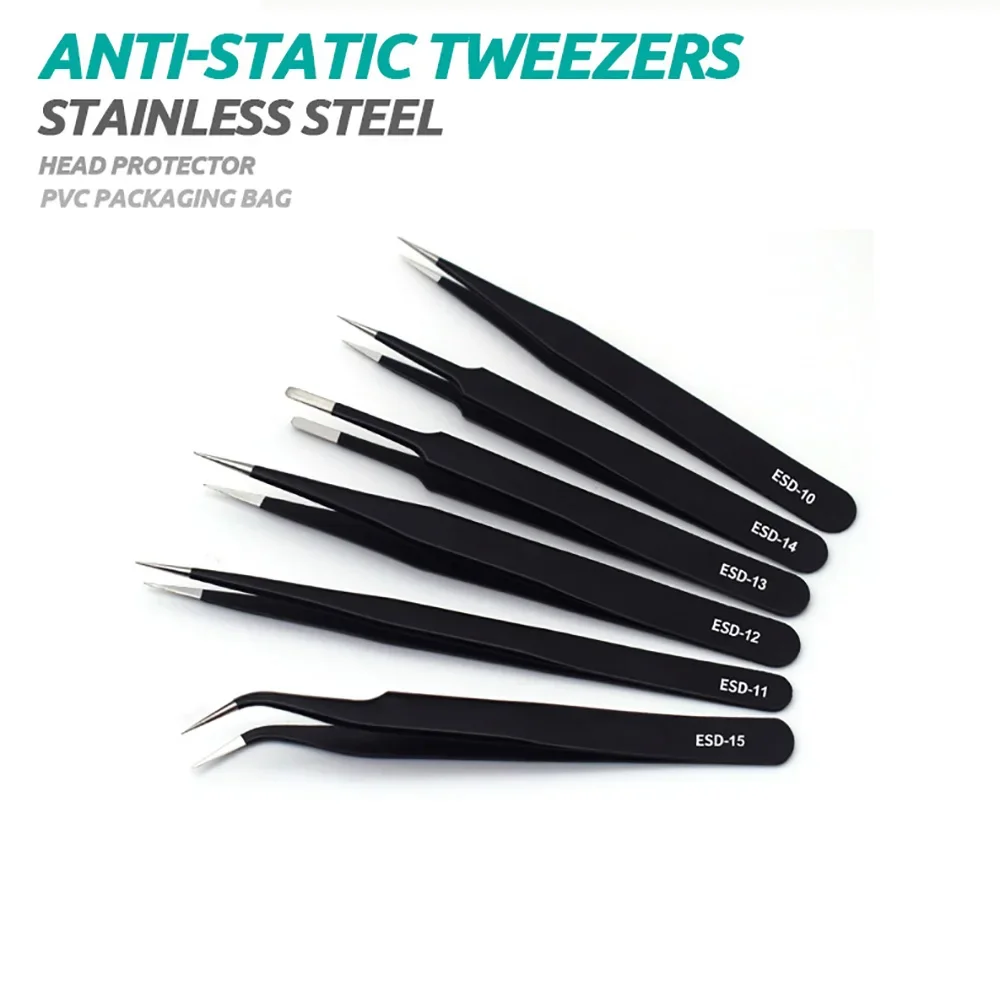 6pcs Precision Tweezers Set ES – обзор и цена Soldering Iron Kit