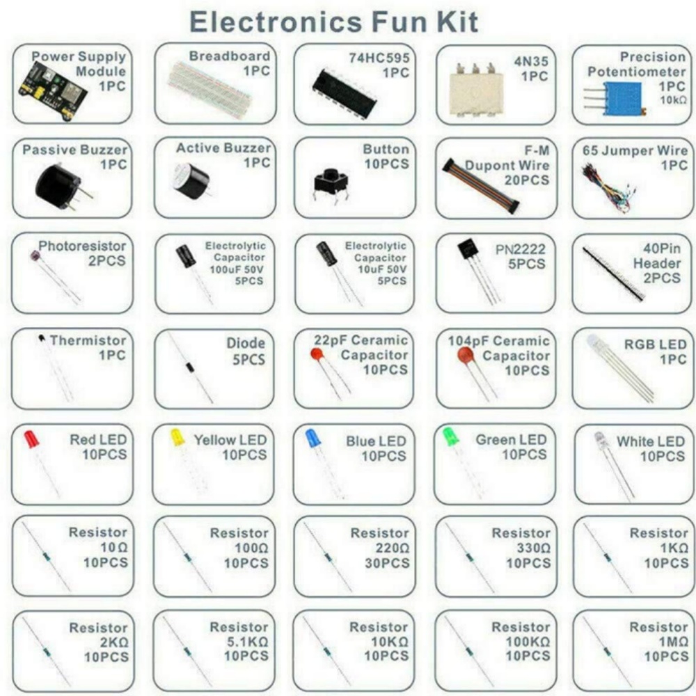 Electronic Components Electrol – обзор и цена Hobby Diy Electronics Kit