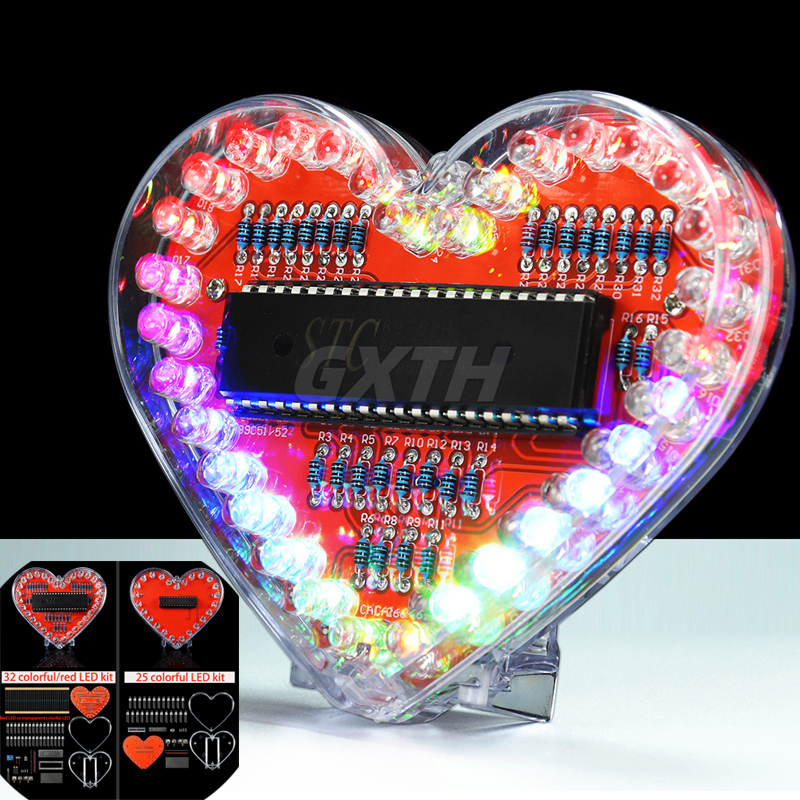 Colorful LED Love DIY Kit MCU  – обзор и цена Diy Electronics Projects For Students