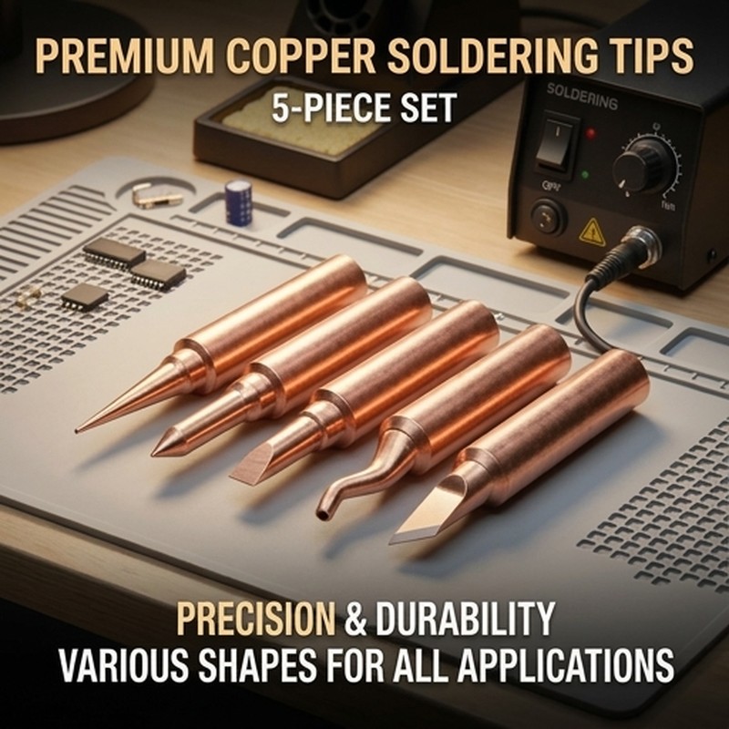 900M Soldering Iron Tip Set 5P – обзор и цена Diy Electronics Bench
