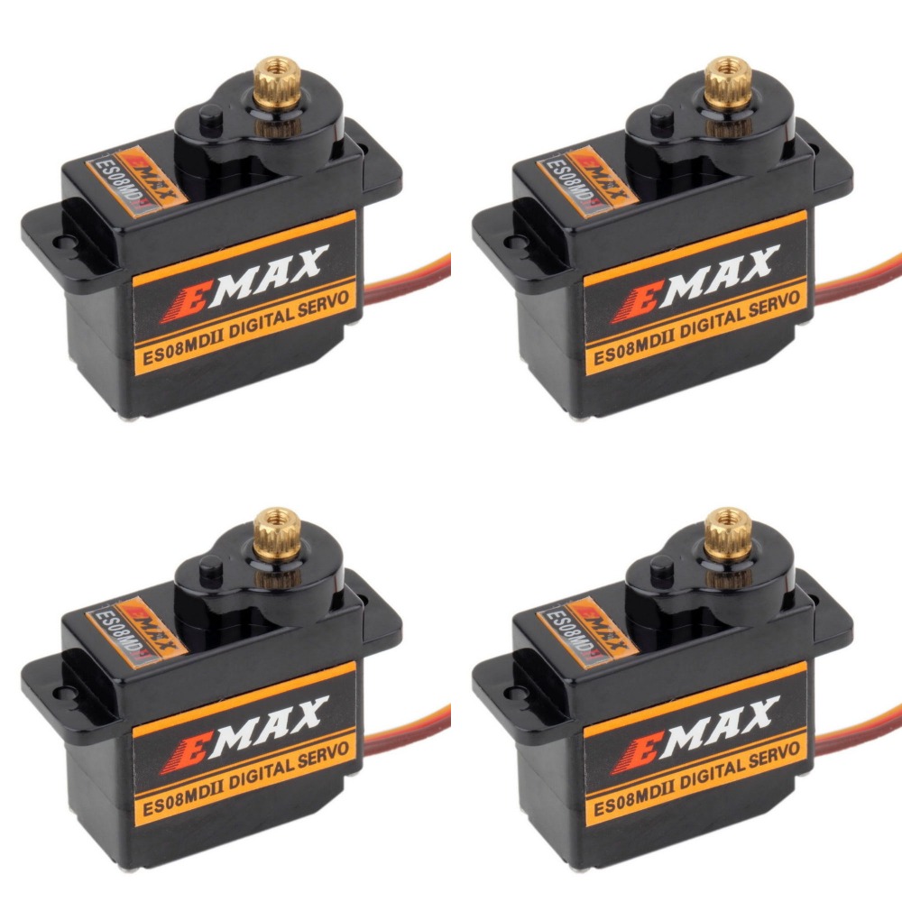 4pcs EMAX ES08MDII ES08MD II D – обзор и цена Servo Motor Sg90