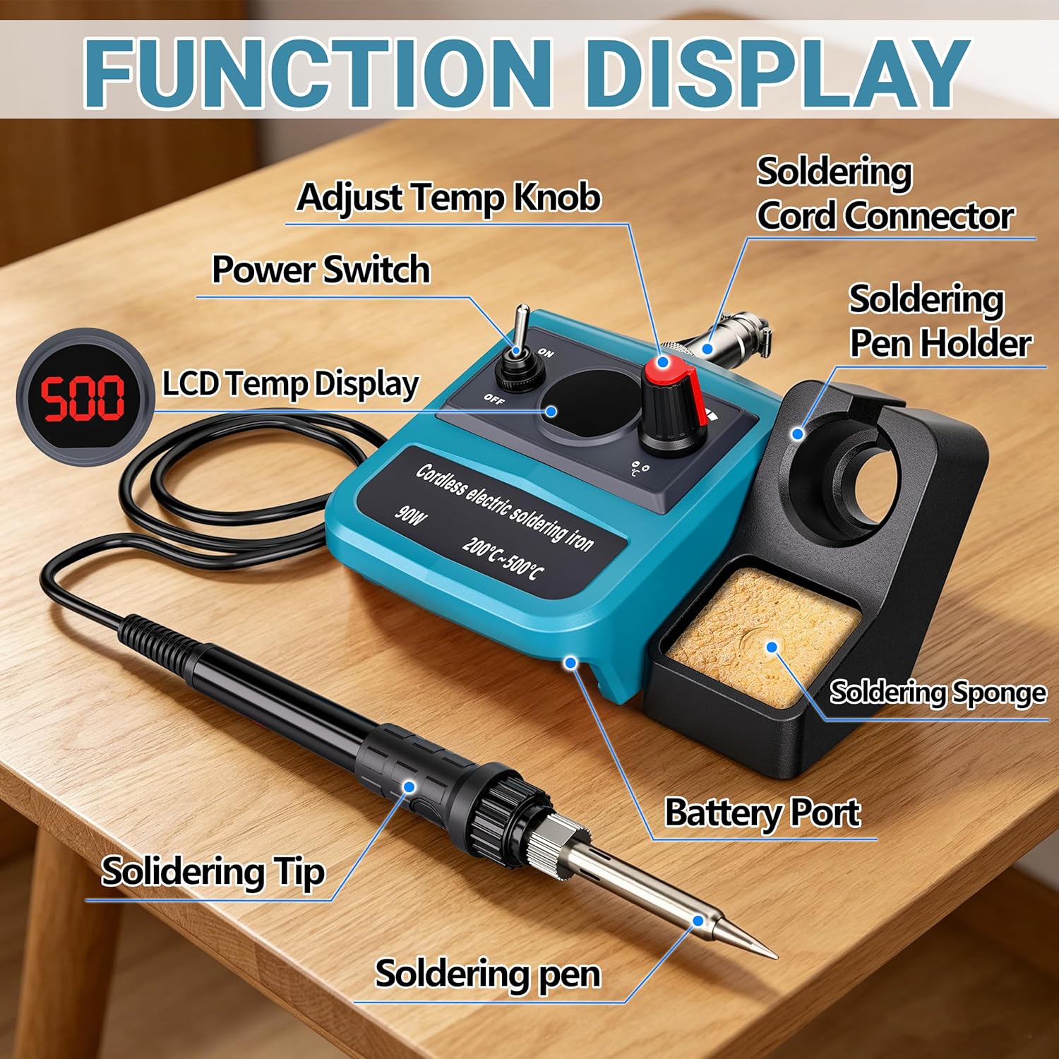 90W LED Digital Cordless Solde – обзор и цена Soldering Iron Kit