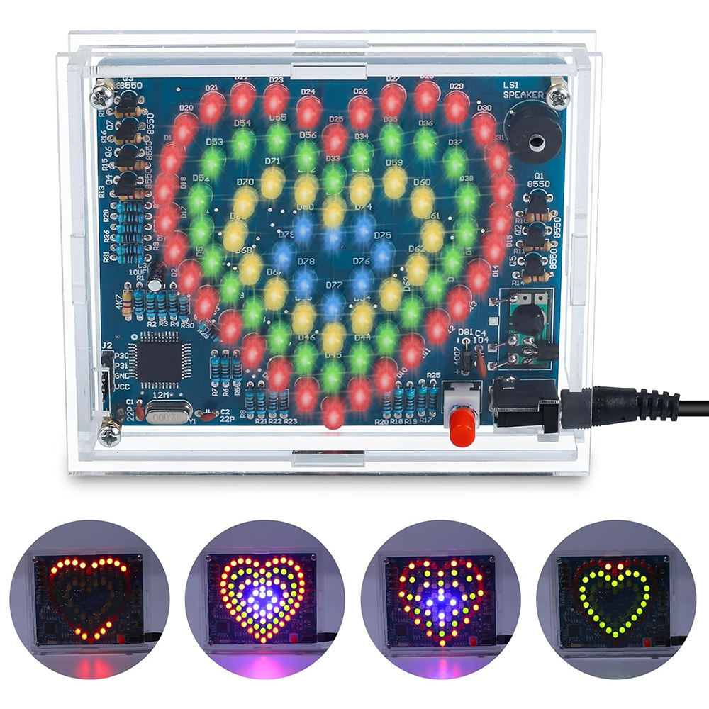 DIY LED Electronic Kit Heart S – обзор и цена Diy Electronics Projects For Students