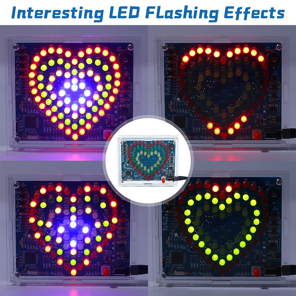 DIY LED Electronic Kit Heart S – обзор и цена Diy Electronics Projects For Students