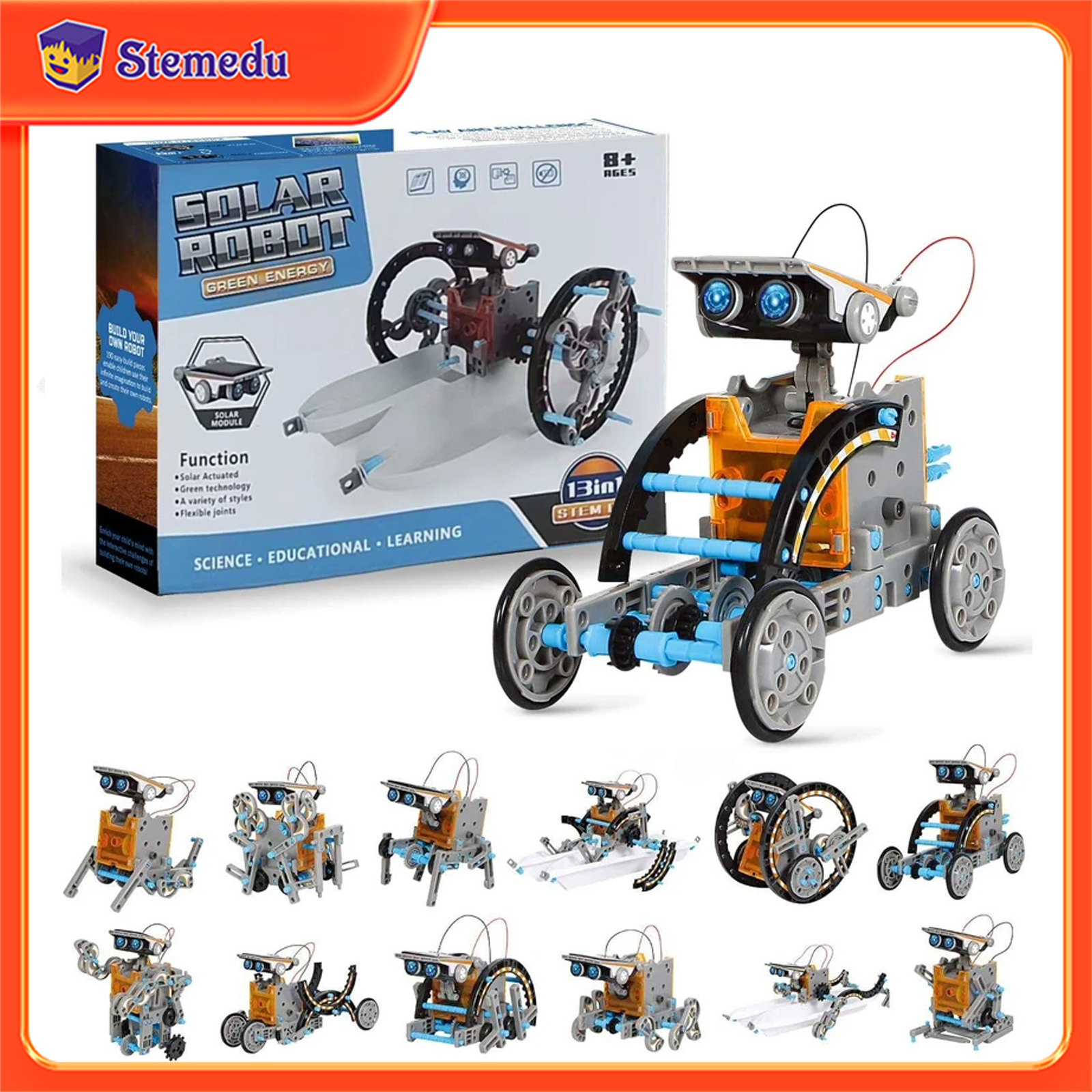 13 in 1 Solar Powered Robot Sc – обзор и цена Diy Electronics Toys