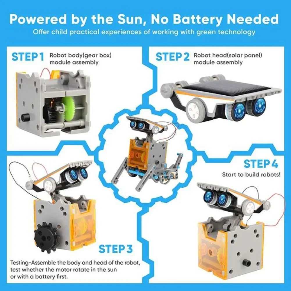 13 in 1 Solar Powered Robot Sc – обзор и цена Diy Electronics Toys