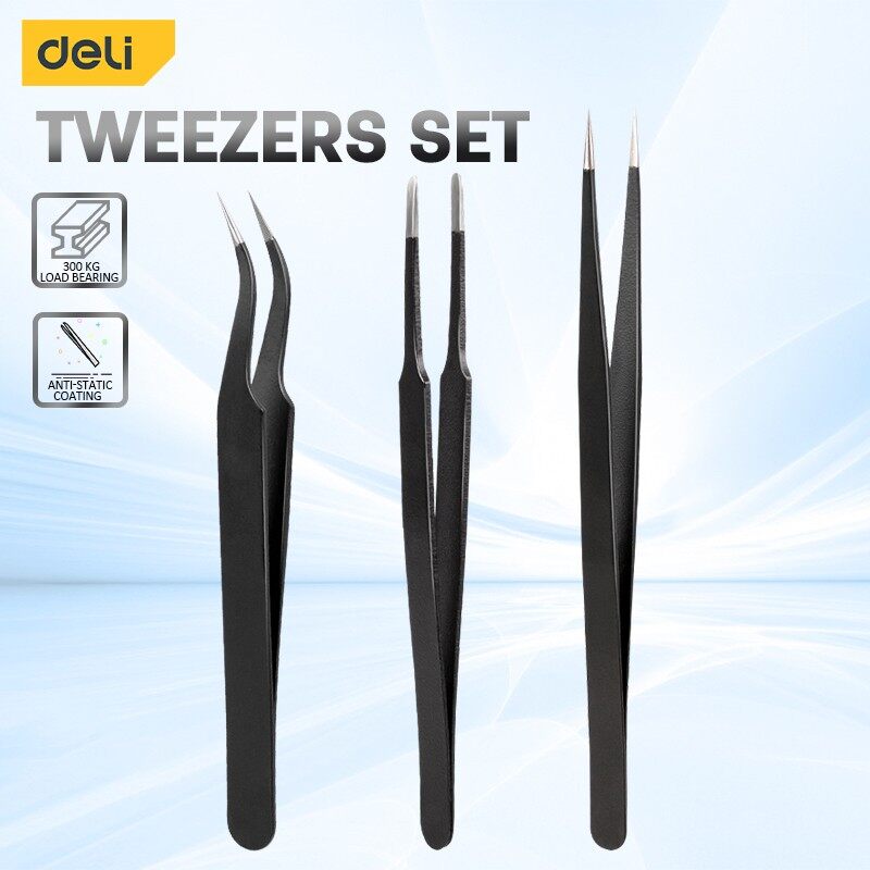 Deli 3PCS Tweezers Set Upgrade – обзор и цена Soldering Iron Kit