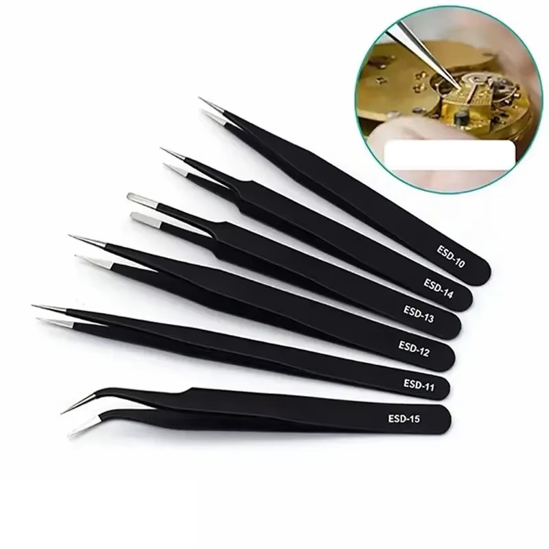 6pcs Precision Long Tweezers S – обзор и цена Soldering Iron Kit